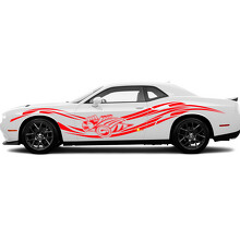 Adesivo in Vinile Laterale con Super Bee e Strisce Curvate per Dodge Charger_3