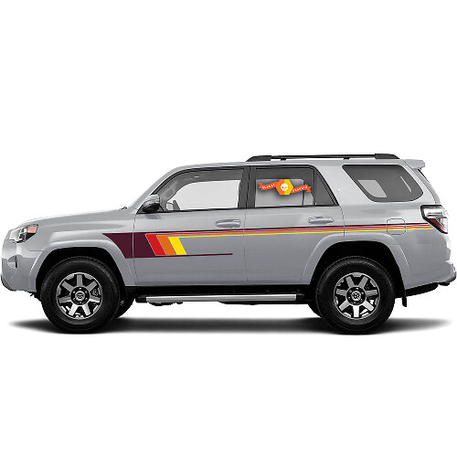 Adesivo in Vinile a Strisce Stile Vintage Laterale per Toyota 4Runner