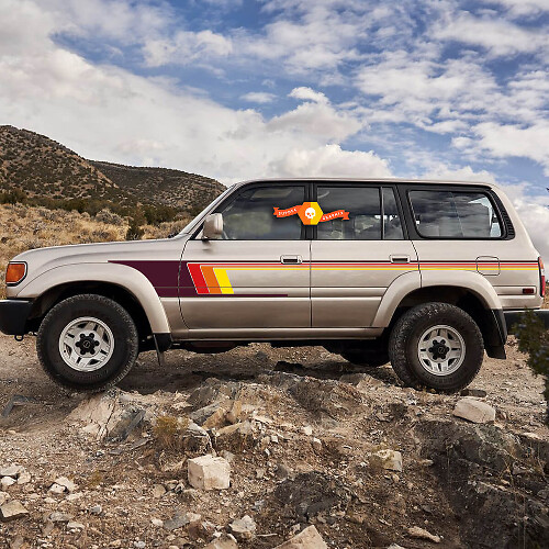 Kit di Adesivi in Vinile con Striscia Laterale Retrò per Toyota Land Cruiser
