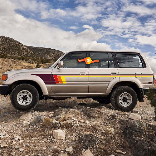 Kit di Adesivi in Vinile Strisce Laterali Retro per Toyota Land Cruiser