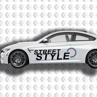 Street Style Custom BMW M Colori set di decalcomanie laterali per M4 M5 M6 F82 F83 M3 440 340