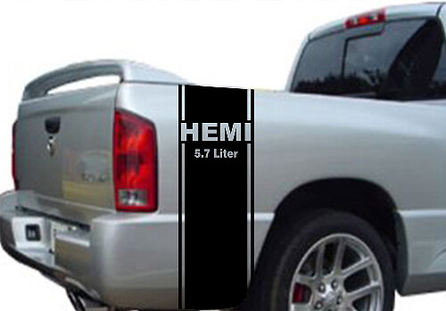 Adesivo in vinile strisce laterali posteriori Hemi 5.7L per Dodge Ram