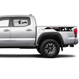 2 Tacoma 2 colori Side Bed Mountains TRD 4x4 Off-Road Vinyl Stickers Decal Kit per Toyota Tacoma
