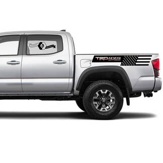 2 Tacoma 2 Colori Side Bed Bandiera USA TRD 4x4 Off-Road Vinyl Stickers Decal Kit per Toyota Tacoma
