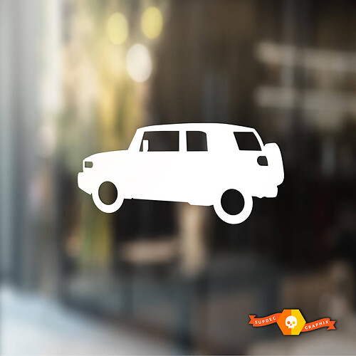 Adesivo in vinile sagoma parabrezza FJ Cruiser per Toyota FJ Cruiser