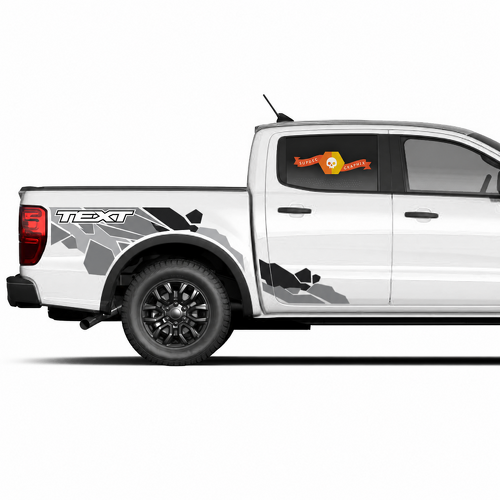 Testo personalizzato Adesivo in vinile camouflage per protezione laterale del cassone per musclecar truck camion potente 2022