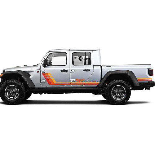 Kit adesivi in vinile a strisce laterali in stile retrò 4x4 fuoristrada per Jeep Gladiator