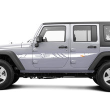 Kit di adesivi in vinile con strisce laterali personalizzate con stella militare consumata per Jeep Wrangler_2