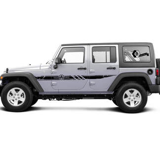 2 Side Jeep Wrangler Destroyed Military Army Star Doors Side Decalcomanie in vinile Grafica Sticker Style 2

