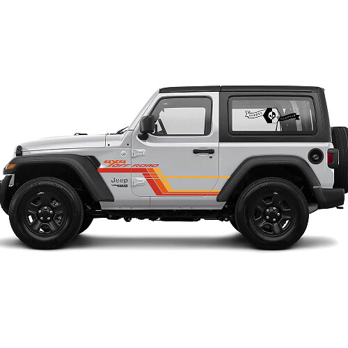 Jeep Rubicon Retro Vintage 4x4 Fuoristrada 2 porte kit strisce da corsa sportive Kit grafici Off Road
