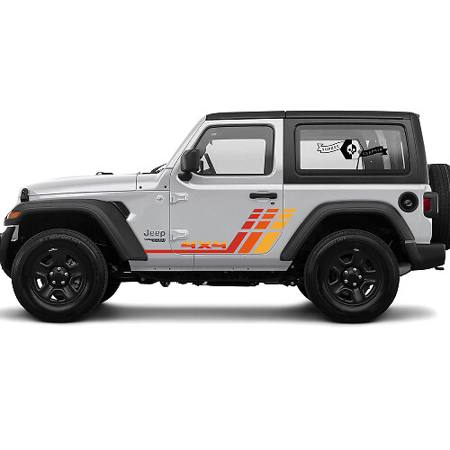 Jeep Rubicon Retro Vintage 4x4 Kit strisce da corsa a 2 porte sportive Kit grafici Off Road.
