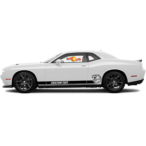 2x 2015-2022 Dodge Challenger Beer Doors Stripes Rocker Panel Side Vinyl Decals Graphics Sticker Testo personalizzato
