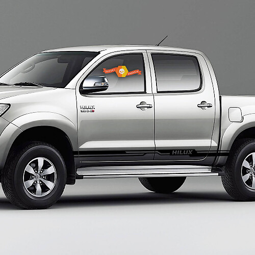 Coppia di adesivi in vinile per pannelli laterali Toyota Hilux, adesivi grafici da rally
