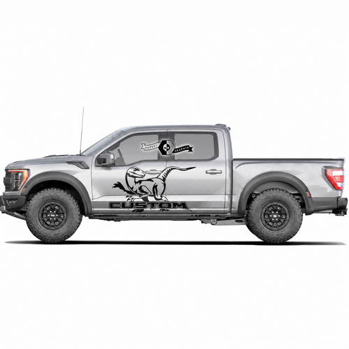 Adesivo in Vinile Personalizzato a Coppia con Dinosauro Corridore per Portiera Ford F-150 2022