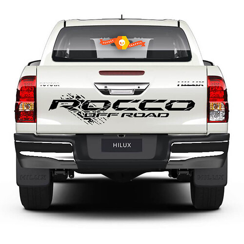 Toyota Hilux 2016 - 2021 Rocco Off Road Rear Distructed Decals TRUNK Tailgate