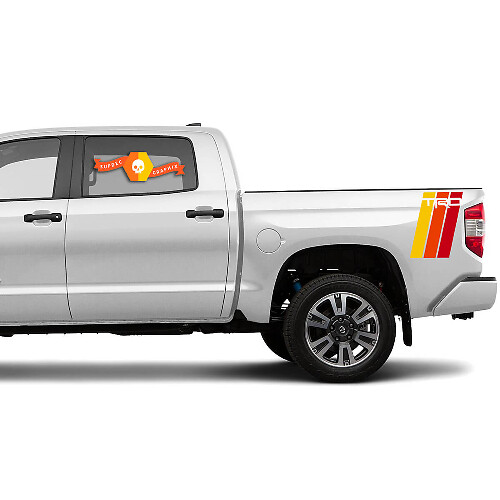 Coppia di Adesivi Laterali Stile TRD Retro a Tre Colori per Toyota Tundra