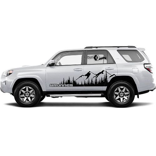 2x Adesivi in Vinile con Montagne e Foresta per Porte Laterali 4Runner WRAP 2 per Toyota 4Runner TRD