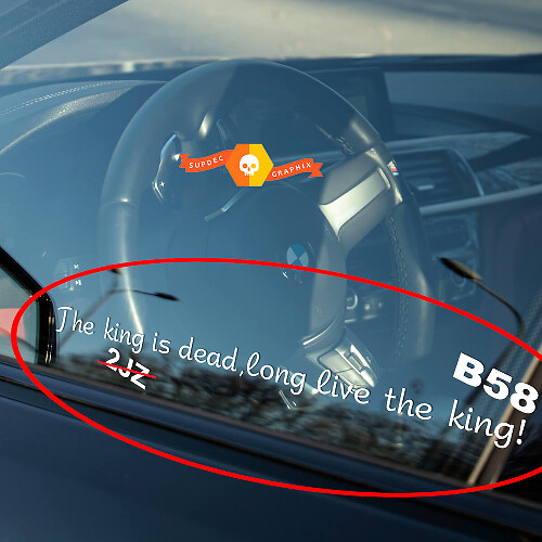 B58 Nuovo King 2JZ Adesivo in Vinile per Finestra Coppia per BMW
