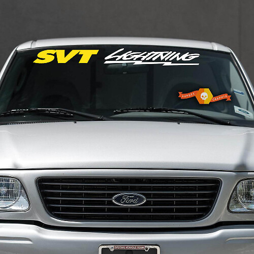 2 Colori - FORD - SVT LIGHTNING BANDIERA PARABREZZA adesivo adesivo per finestrino
