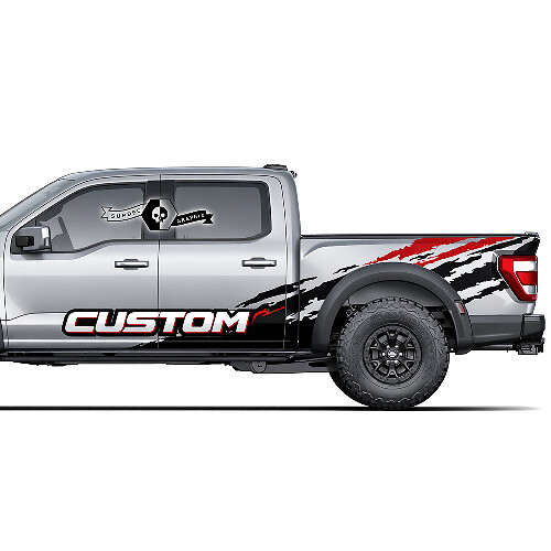 Adesivo Wrapping Splash Personalizzato Usurato Coppia per Ford F150 Raptor