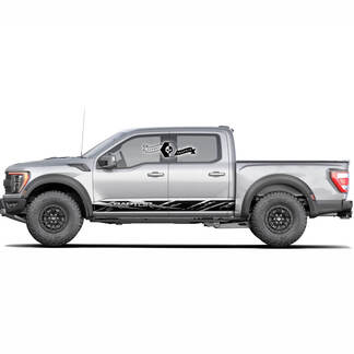2x Ford F150 Raptor Side Rocker Distressed Panel Vinyl Stickers Decal Decalcomanie in vinile kit adesivi grafica rally
