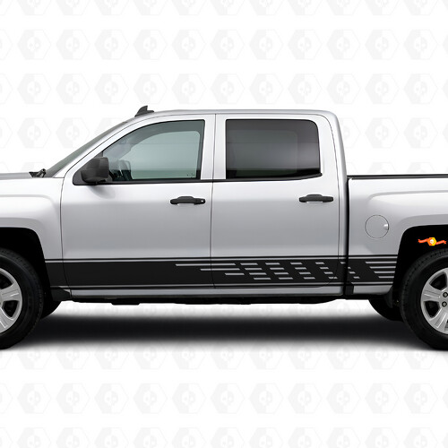 Strisce Viniliche a Fessura Sfalsate per Porta e Sottoporta per Chevrolet Silverado 1500 K2XX 2014-2019