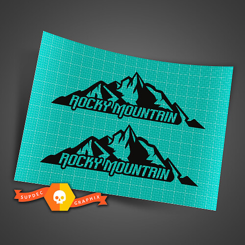 Adesivi Decalcomania Laterali Rubicon Rocky Mountain Coppia 2 per Jeep Wrangler