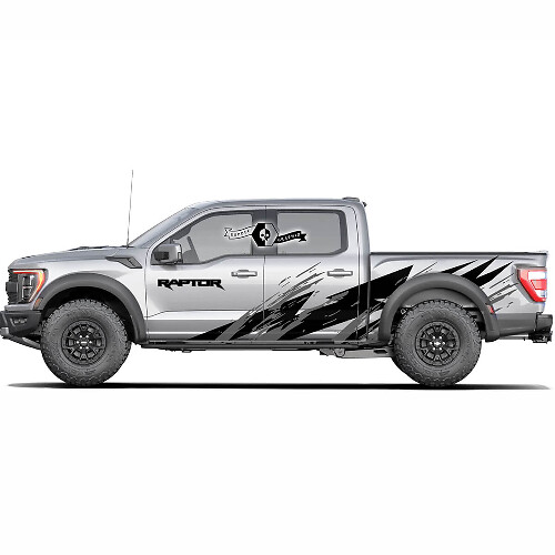 Nuova coppia di adesivi decalcomania Splash WRAP in 2 colori per Ford F150 Raptor pickup
