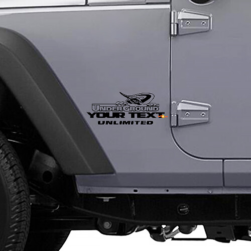 Adesivo laterale in vinile stile sotterraneo per Jeep Wrangler Unlimited