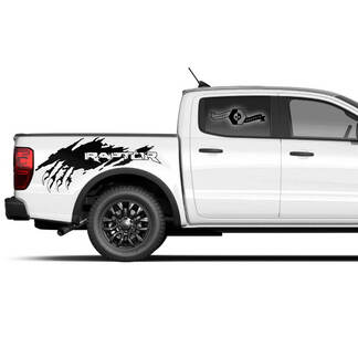 Coppia Modern New Ford F150 Raptor 2022 Scratch Claws logo Side Bed Graphics Decal sticker
