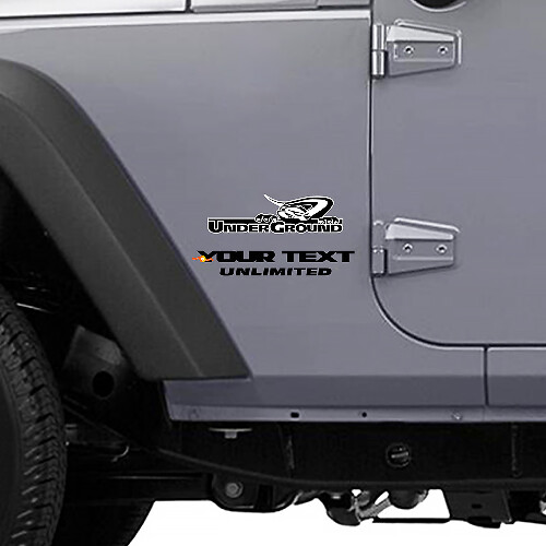 Kit di Adesivi Laterali in Vinile Stile Underground per Jeep Wrangler Unlimited