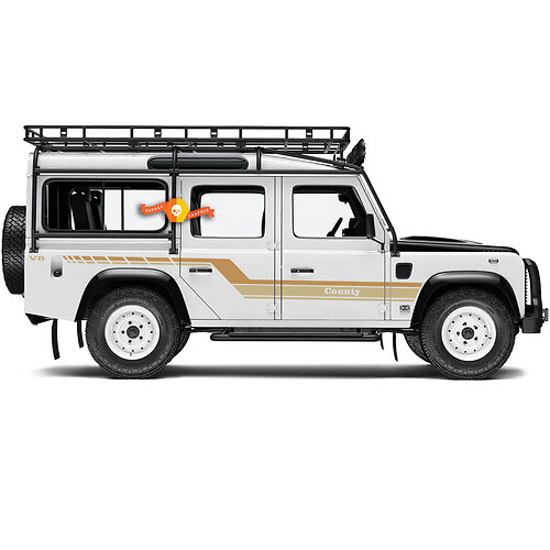 Land Rover Defender 110 - Testo personalizzato - Contea - Decal Decal Sideors - Desert Edition - Decal for Land Rover Defender 110