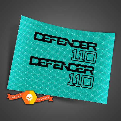 Coppia di adesivi portellone Land Rover Defender 110 per adesivo Land Rover Defender 110
