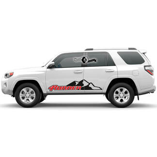 2x 4Runner 2023 Adesivi per porte laterali in vinile Mountain decalcomanie a strisce per Toyota 4Runner TRD
