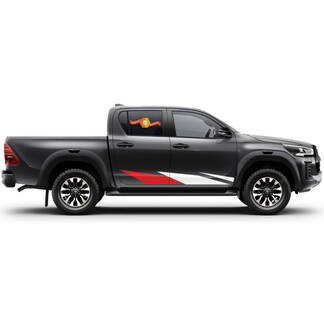 Coppia Toyota Hilux 2022 Rally Doors Stripe Side Splash Rocker Panel Vinyl Stickers Decal Graphic
