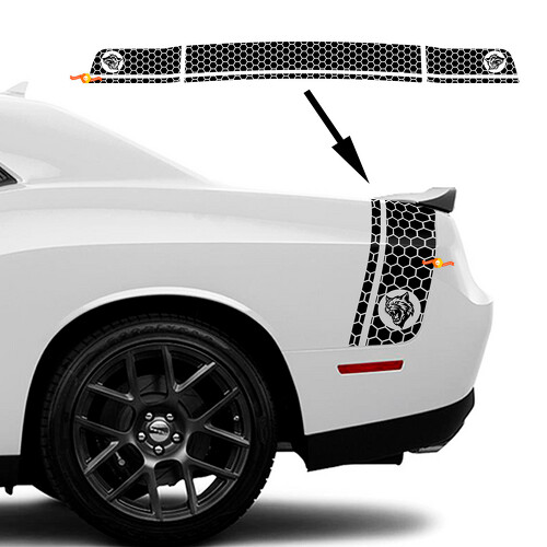 Adesivo in Vinile a Nido d'Ape per Bagagliaio Laterale Wildcat per Dodge Challenger