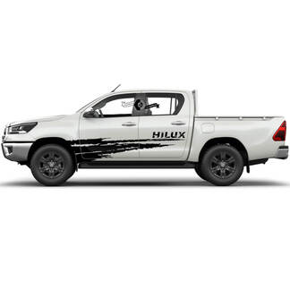 Coppia Toyota Hilux 2022 Rally Doors Stripe Side Splash Distressed WRAP Vinyl Stickers Decal Graphic
