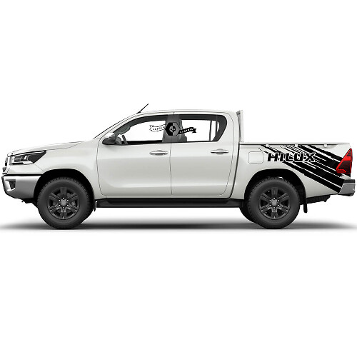 Coppia di adesivi in vinile Distressed WRAP per fiancata letto laterale Rally Toyota Hilux 2022
