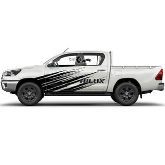 Coppia Toyota Hilux 2022 Rally Doors Mud Side Splash Distressed WRAP Vinyl Stickers Decal Graphic
