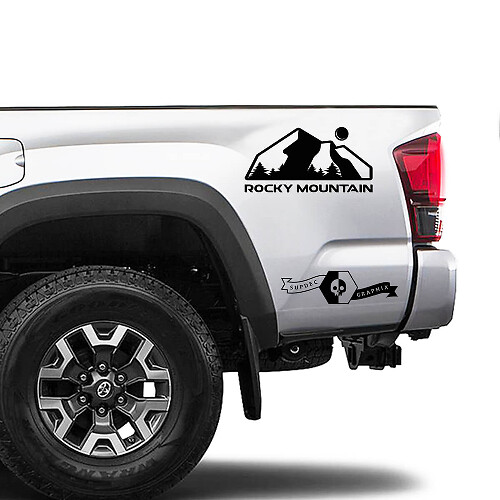 2x Adesivo Grafico Laterale del Letto Toyota Tacoma Rocky Mountain
