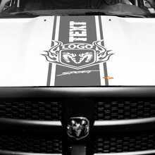 Adesivo in Vinile Personalizzato con Striscia Stile Hemi per Cofano Dodge Ram 1500_2