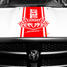 Adesivo in Vinile Personalizzato con Striscia Stile Hemi per Cofano Dodge Ram 1500_3