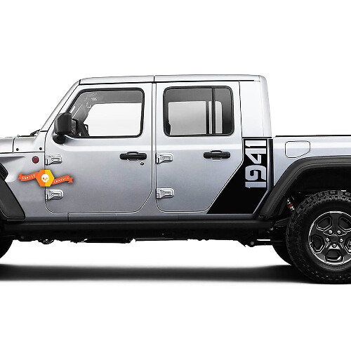 Adesivo Sticker Decal laterale Jeep Gladiator 1941 World War, stile di fabbrica, kit grafico a strisce in vinile per carrozzeria 2018-2021
