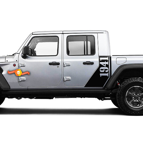 Adesivo Sticker Decal laterale Jeep Gladiator 1941 World War in stile di fabbrica B Body Vinyl Graphic Stripes Kit 2018-2021
