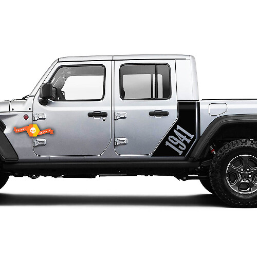 Adesivo adesivo laterale Jeep Gladiator 1941 World War Sticker Decal Factory Style C Body Kit grafico in vinile a strisce 2018-2021
