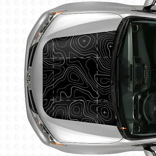 Adesivo in Vinile per Cofano con Mappa Topografica per Toyota RAV4 2016
