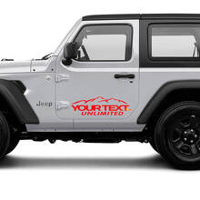Kit di Adesivi in Vinile Personalizzati per Fianco Montagna per Jeep Wrangler Unlimited_2