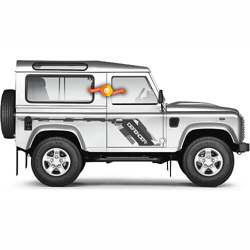 Kit Adesivi Vinile Laterali Mimetici per Land Rover Defender 90