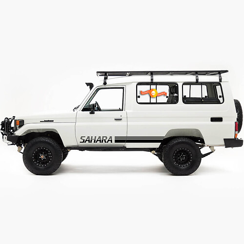 Adesivo Vinile Laterale a Strisce Vintage SAHARA per Toyota Land Cruiser