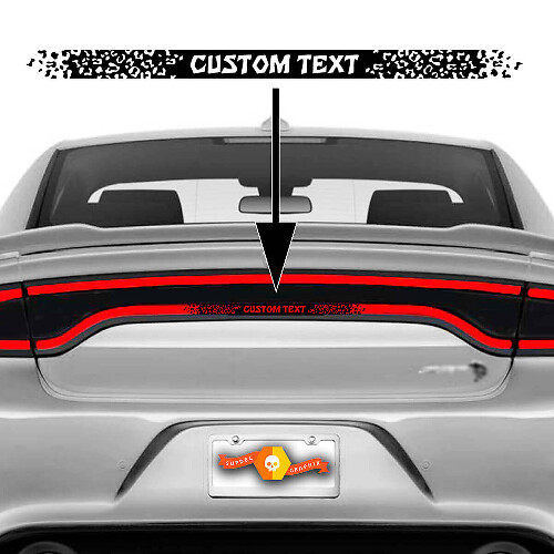 Adesivo in vinile per fari posteriori con testo personalizzato per Dodge Charger